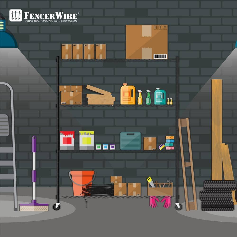 CAPHAUS 4-Tier Commercial Grade Heavy Duty Adjustable Height Wire Shelving w/ Wheels & Leveling Feet, Storage Metal Steel Shelf, Garage Shelving Storage, Utility Wire Rack Storage Shelving Unit