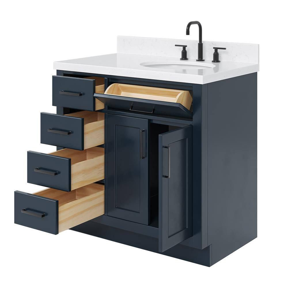 Ariel T036srcqovo Hepburn 36" Free Standing Single Basin Vanity Set - Blue