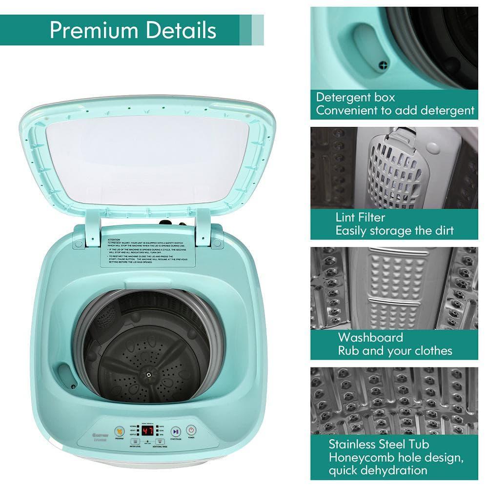 Costway 8lbs Portable Fully Automatic Washing Machine W/ Drain Pump Green