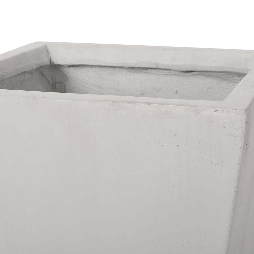 Ella Small Matte White Concrete Outdoor Patio Planter