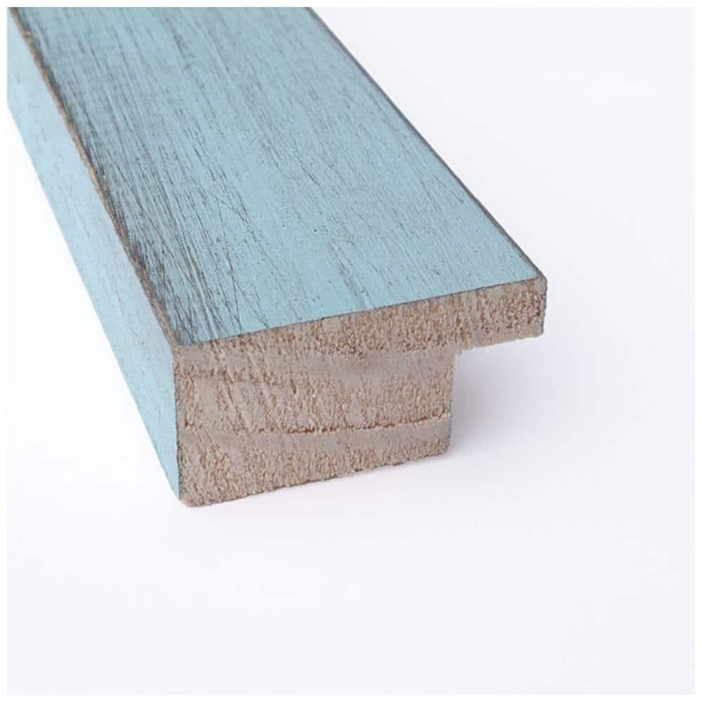 20" x 26" Non-Beveled Sky Blue Rustic Wood Bathroom Wall Mirror - Amanti Art: Rectangle Vanity Decor with Mounting Hardware