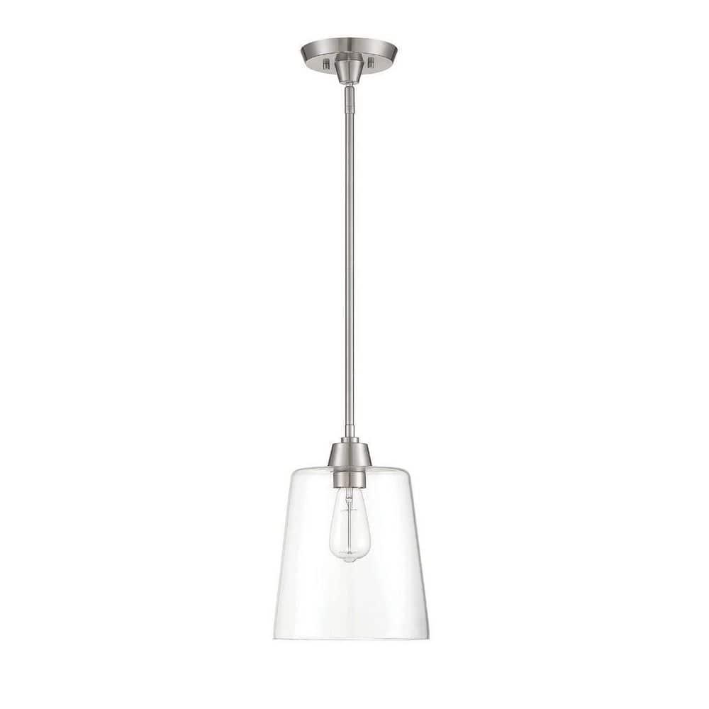 Templeton Brushed Nickel 11.5" Pendant Light with Clear Glass Shade