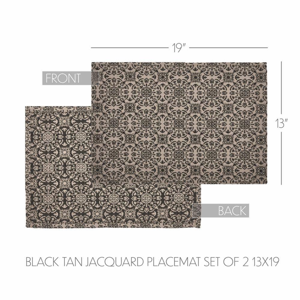 VHC Brands Placemat 13x19 Set of 2, Cotton Dining Room, Kitchen Placemat, Dining Table Placemats, Place Mat, Custom House Collection, Rectangle 13x19, Natural