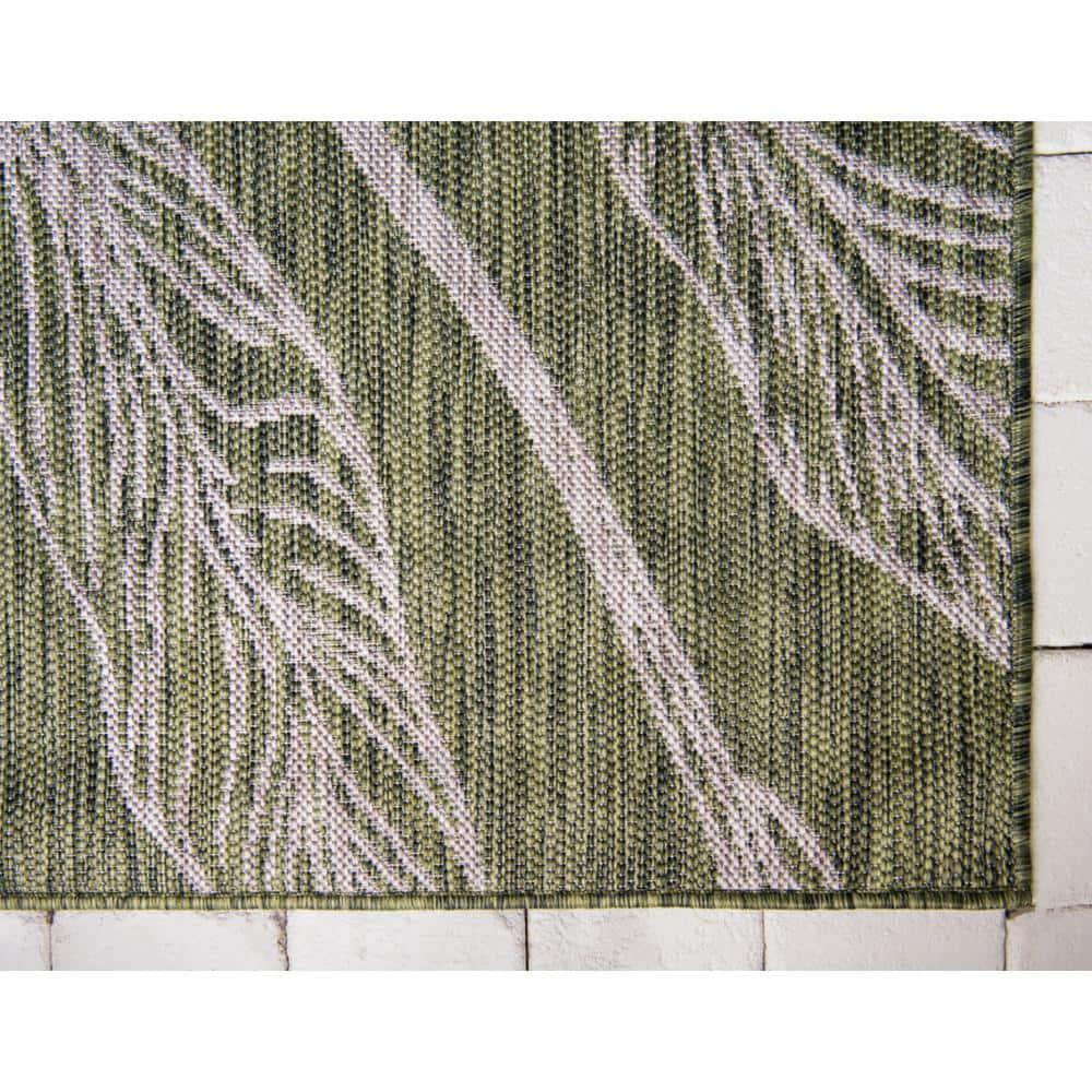 Unique Loom 5' 1 x 8' 0 Rectangle Indoor/Outdoor Botanical Green Area Rug
