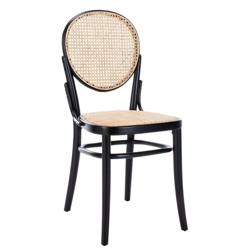 Sonia Cane Dining Chair (Set of 2) - DCH9504 - Black/Natural - Safavieh