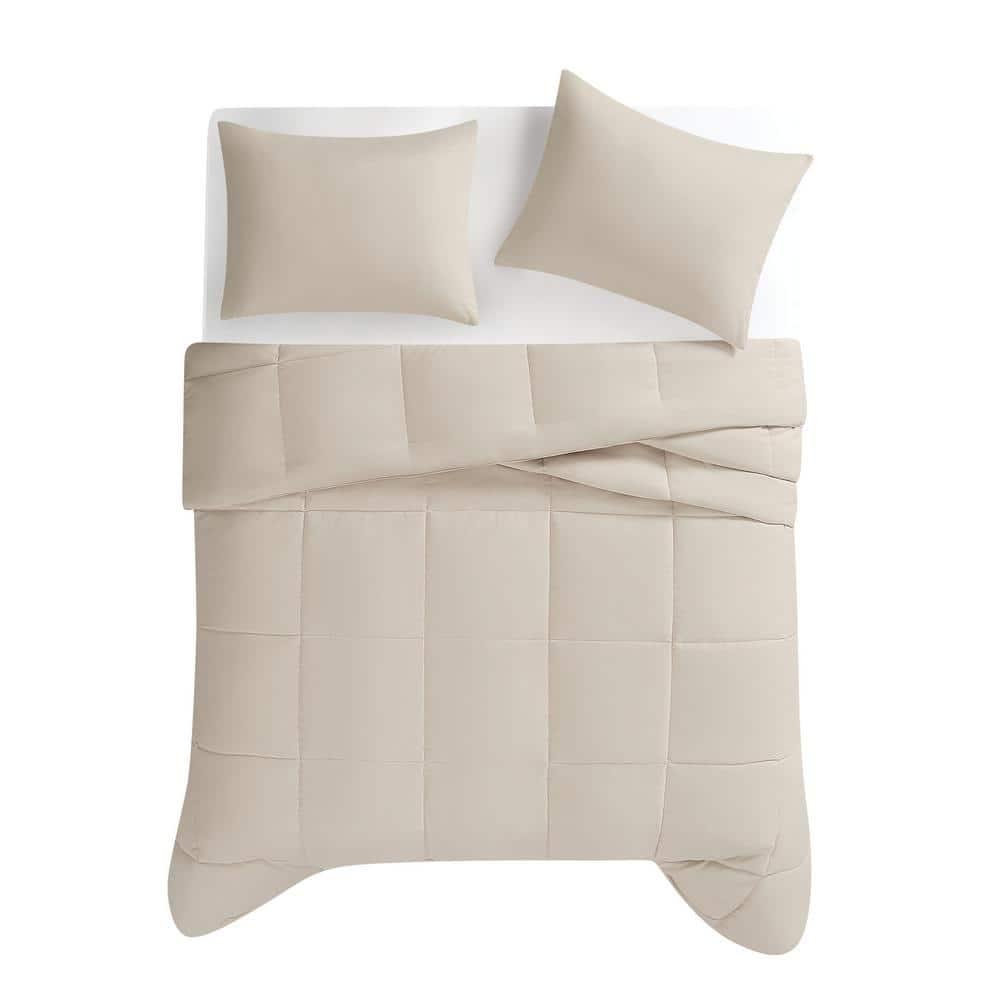 Truly Soft 3pc King Comforter Set Beige