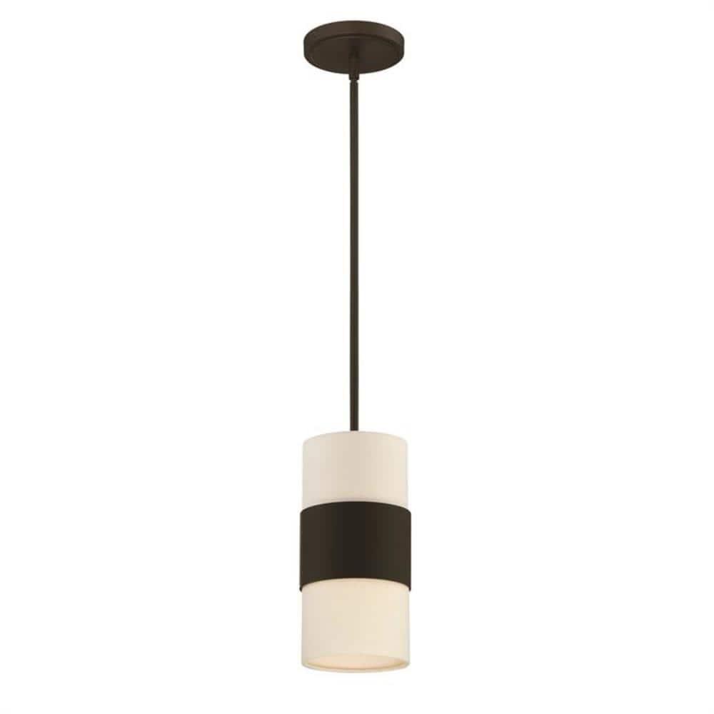 Grayson Dark Bronze Mini Pendant with Silk Shade