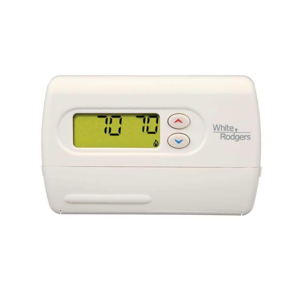 White-Rodgers 1F86-344 White LCD Battery Thermostat