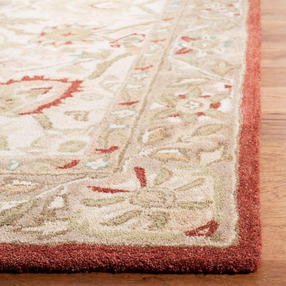 SAFAVIEH Anatolia Venice Traditional Wool Area Rug, Beige/Rust, 8' x 10'