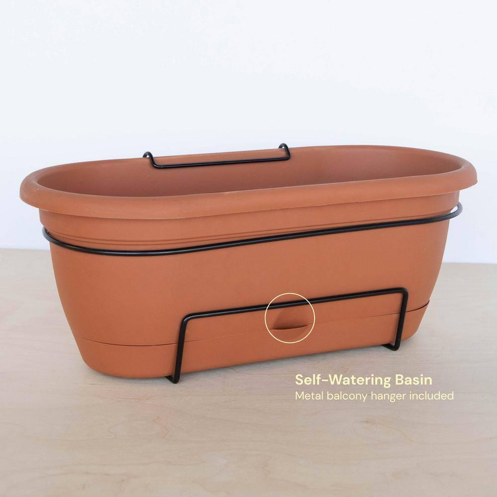 Bloem 7.5 in. H X 9.13 in. W X 18 in. D Resin Lucca Window Box Terracotta