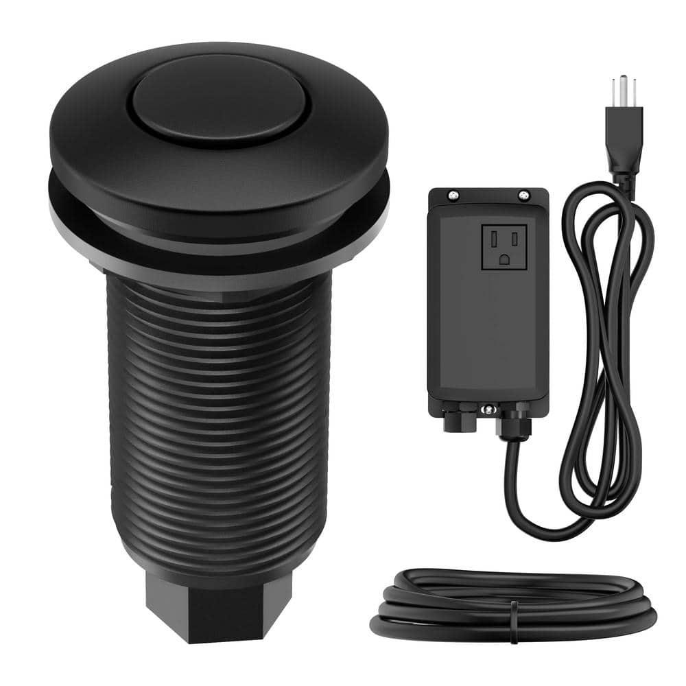 KRAUS Garbage Disposal Air Switch Kit with Push Button, AC Adapter, Power Cord, and Air Tube Included