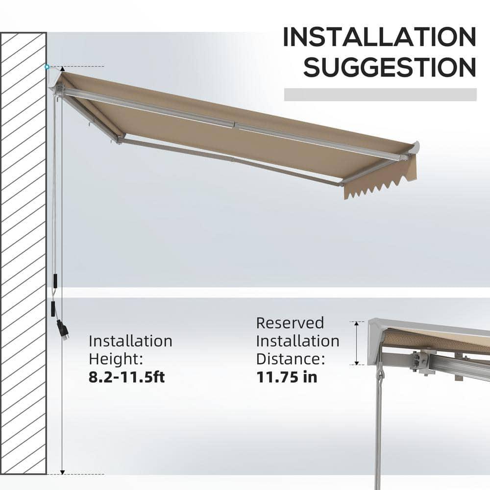 Outsunny Outsunny Polyester Cover Retractable Patio Awning