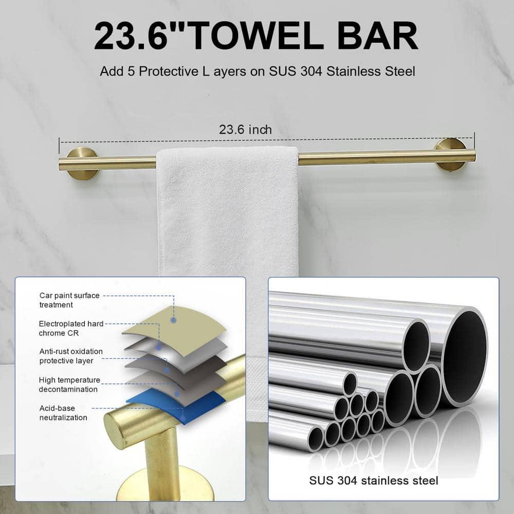 VIBRANTBATH A-91020-BG 5 - Piece Bathroom Hardware Set