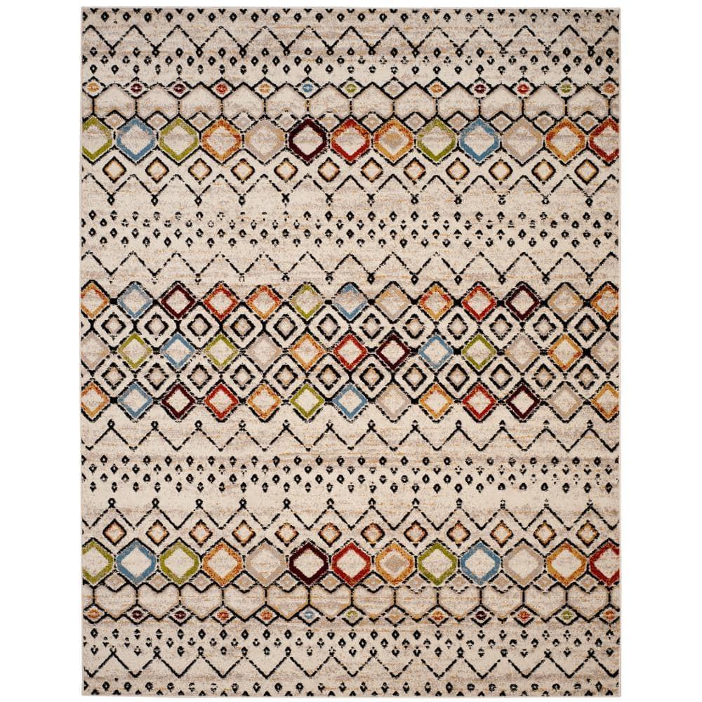 Amsterdam AMS108 Power Loomed Indoor Area Rug - Ivory/Multi - 9'x12' - Safavieh
