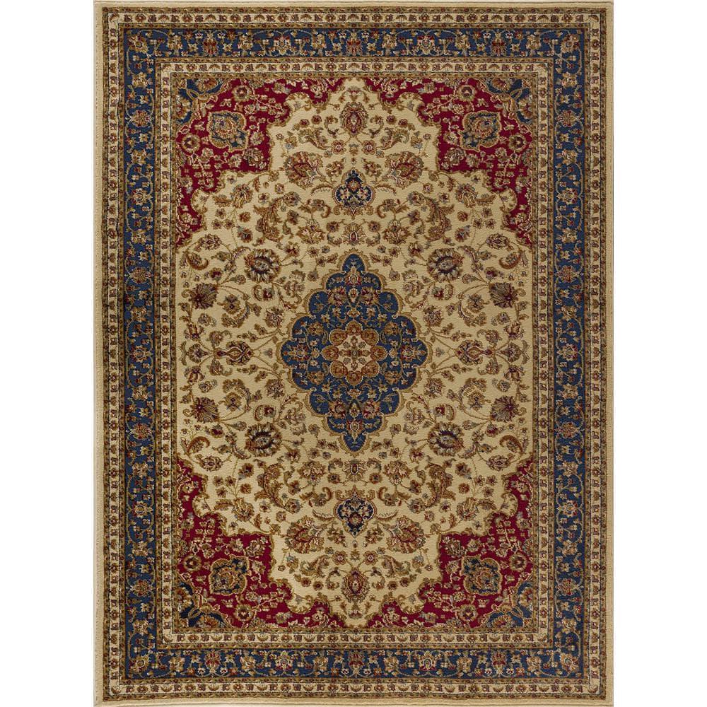 Sensation Border Ivory 9 ft. x 12 ft. Indoor Area Rug