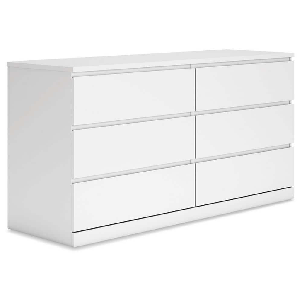 Signature Design by Ashley Onita Modern 6 Drawer Dresser, White