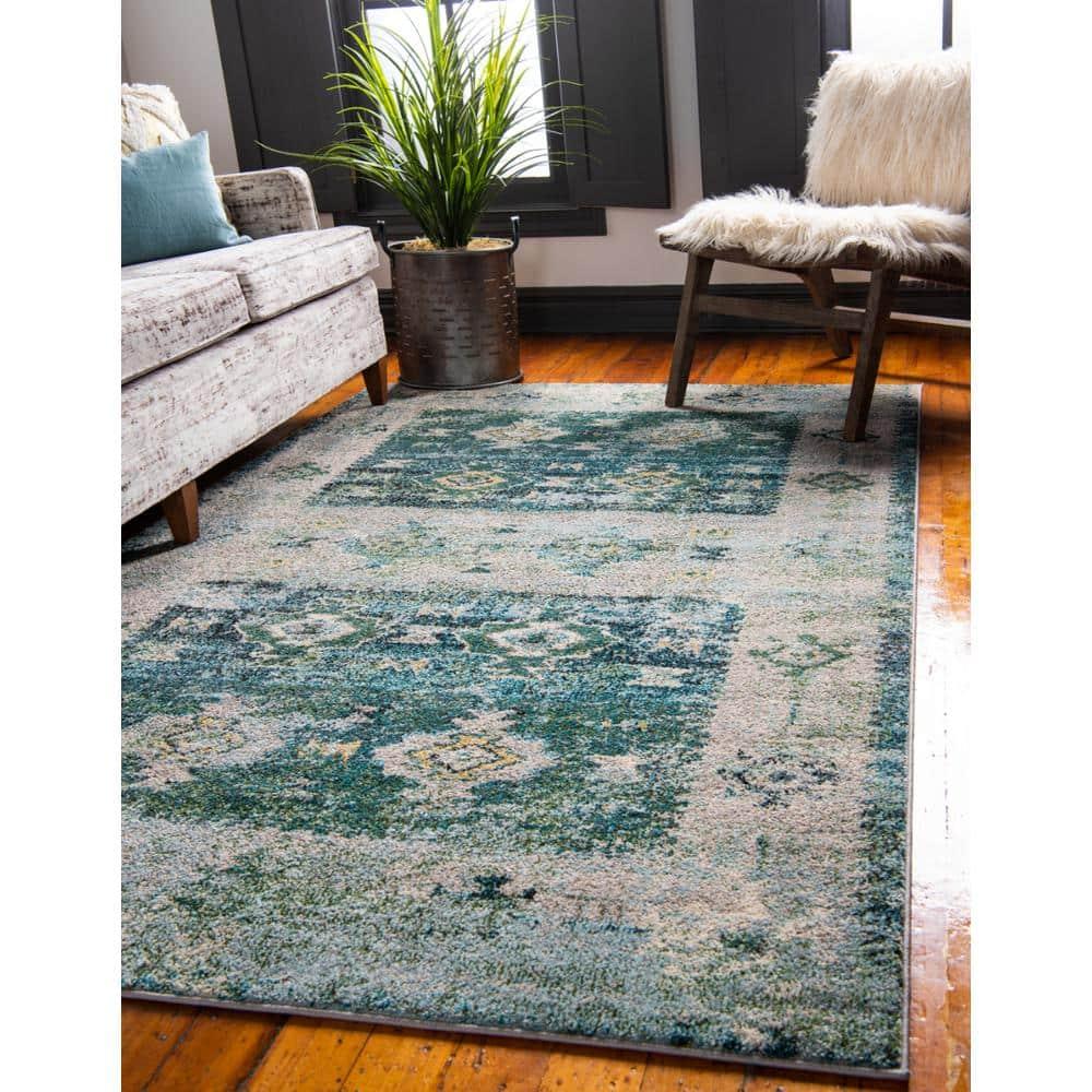 Unique Loom Monterey Collection Area Rug - Empire (8' x 10' Rectangle Green/Beige)