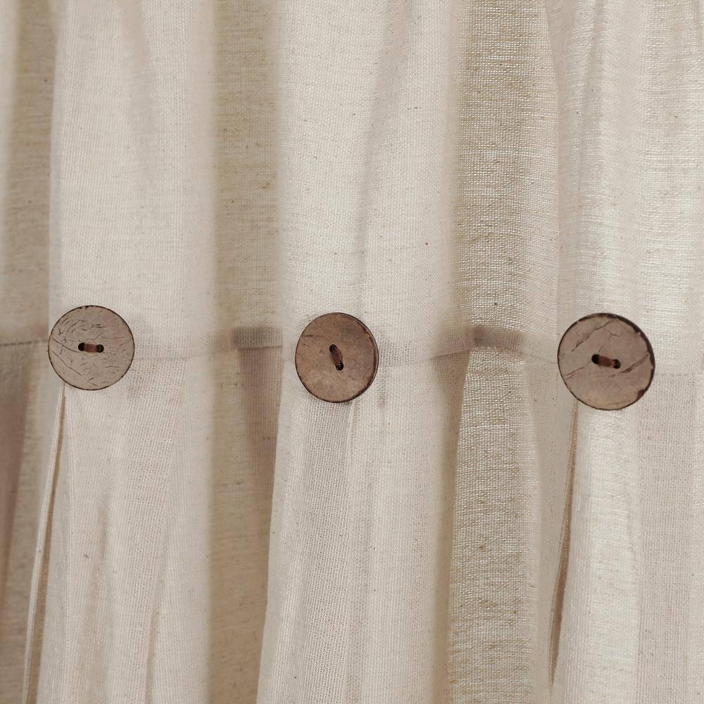 Lush Decor Linen Button Cotton Blend Tailored 29'' W Cafe Curtain (Set of 2)