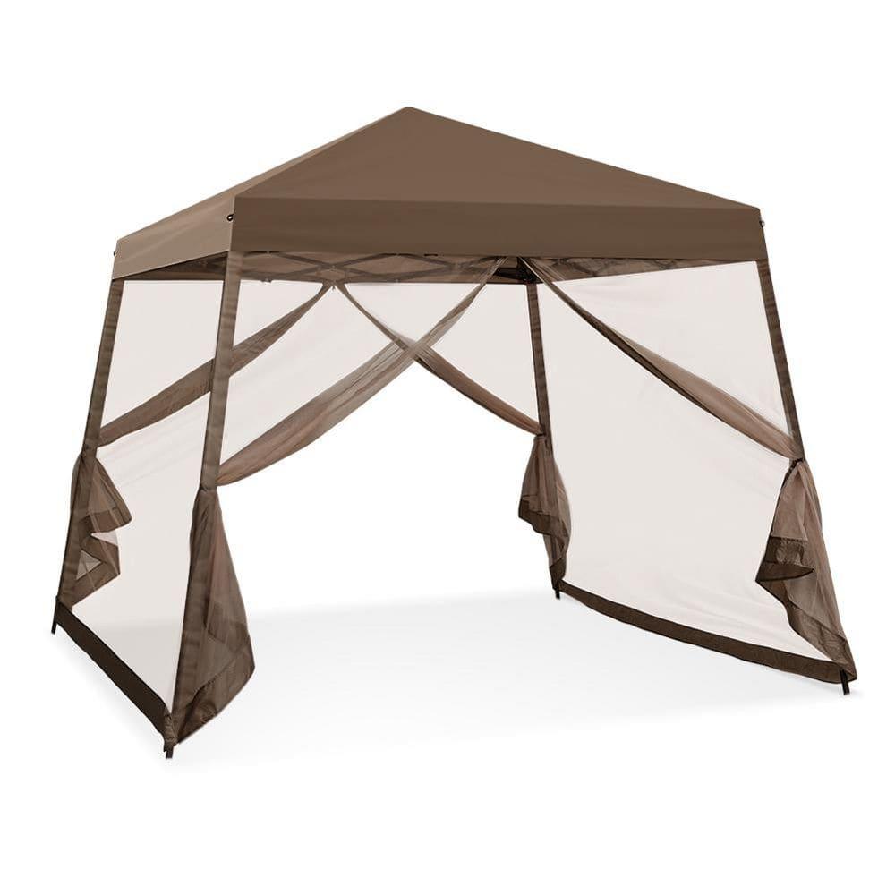 COOS BAY 10 Ft. W X 10 Ft. D Steel Pop Up Slant Leg Patio Gazebo With Netting
