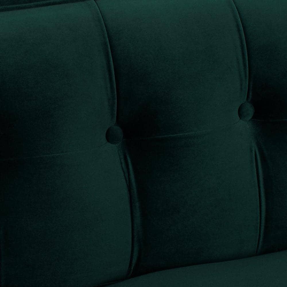 Jack Tufted Tuxedo Sofa Double Cushion, Hunter Green