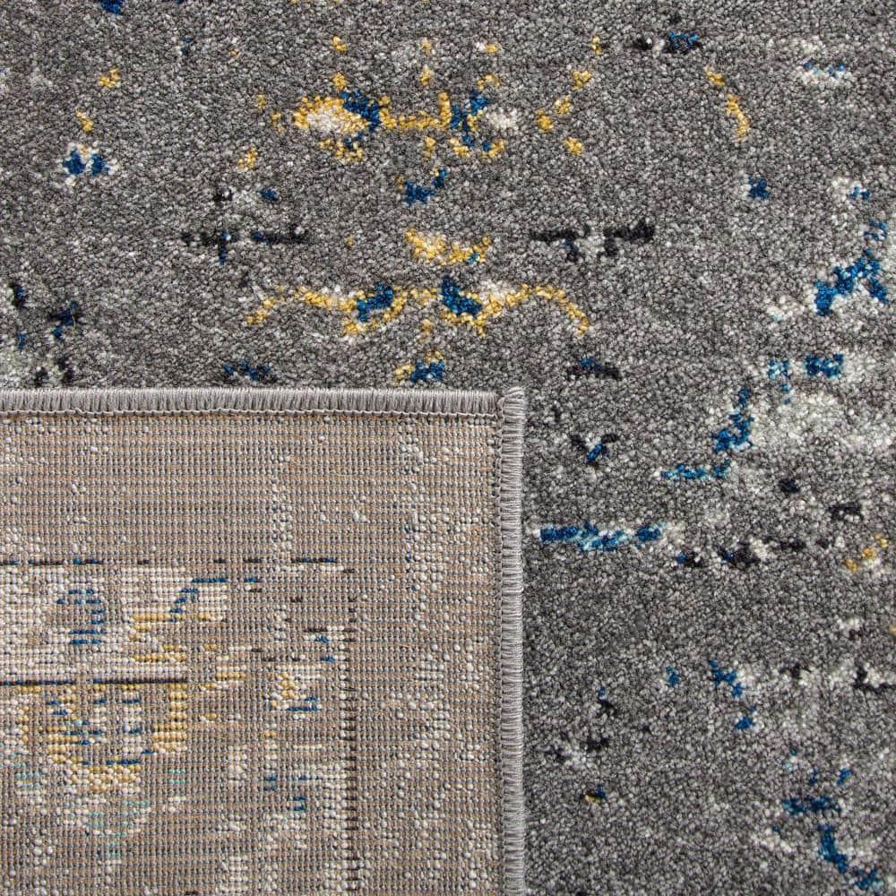 Evoke EVK224 Power Loomed Area Rug - Dark Grey/Yellow - 8'9"x11'9" - Safavieh.