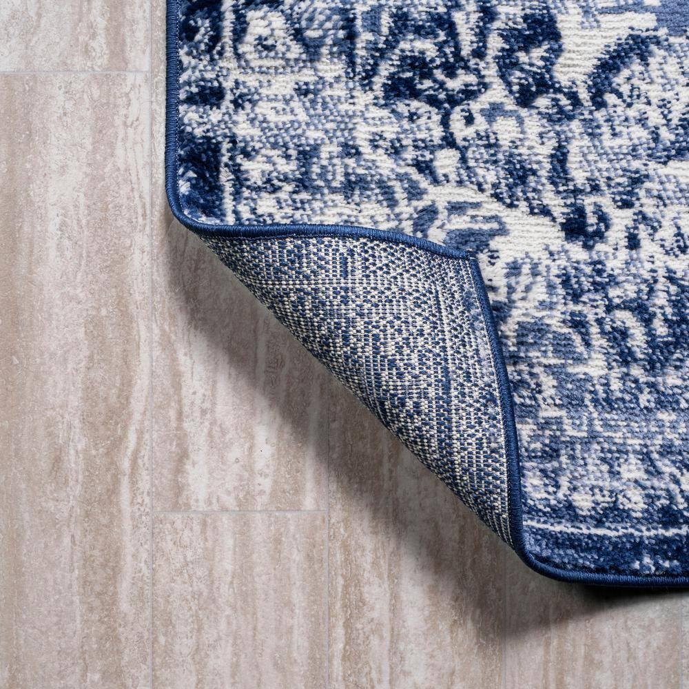 3'x5' Alhambra Ornate Medallion Modern Area Rug, Navy/Ivory - JONATHAN Y