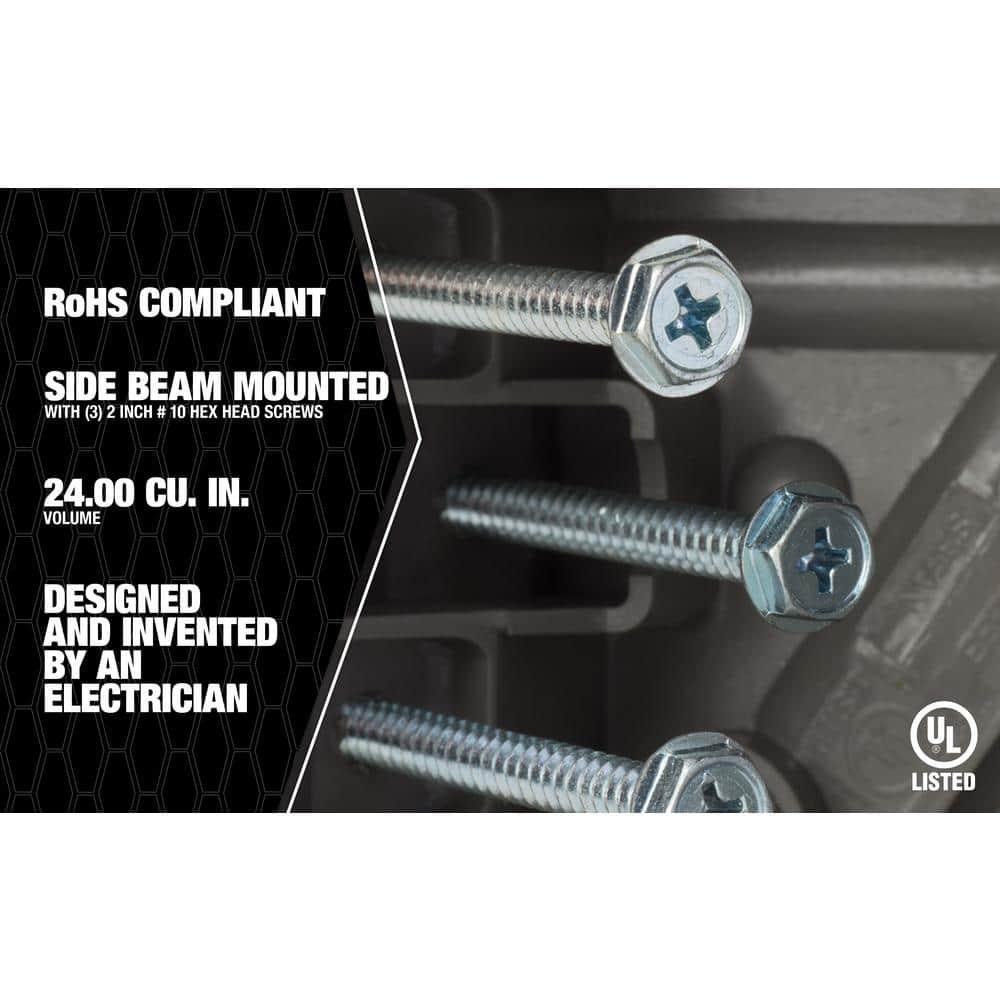 Southwire Smart Box Adjustable Depth 75 lbs. Light Fixture Support/50 lbs. Ceiling Fan Support