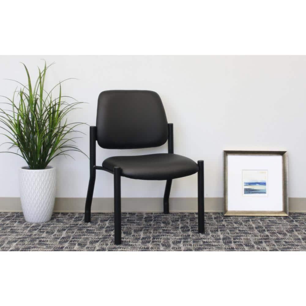 300lbs Weight Capacity Guest Chair Antimicrobial Black - Boss Office Products