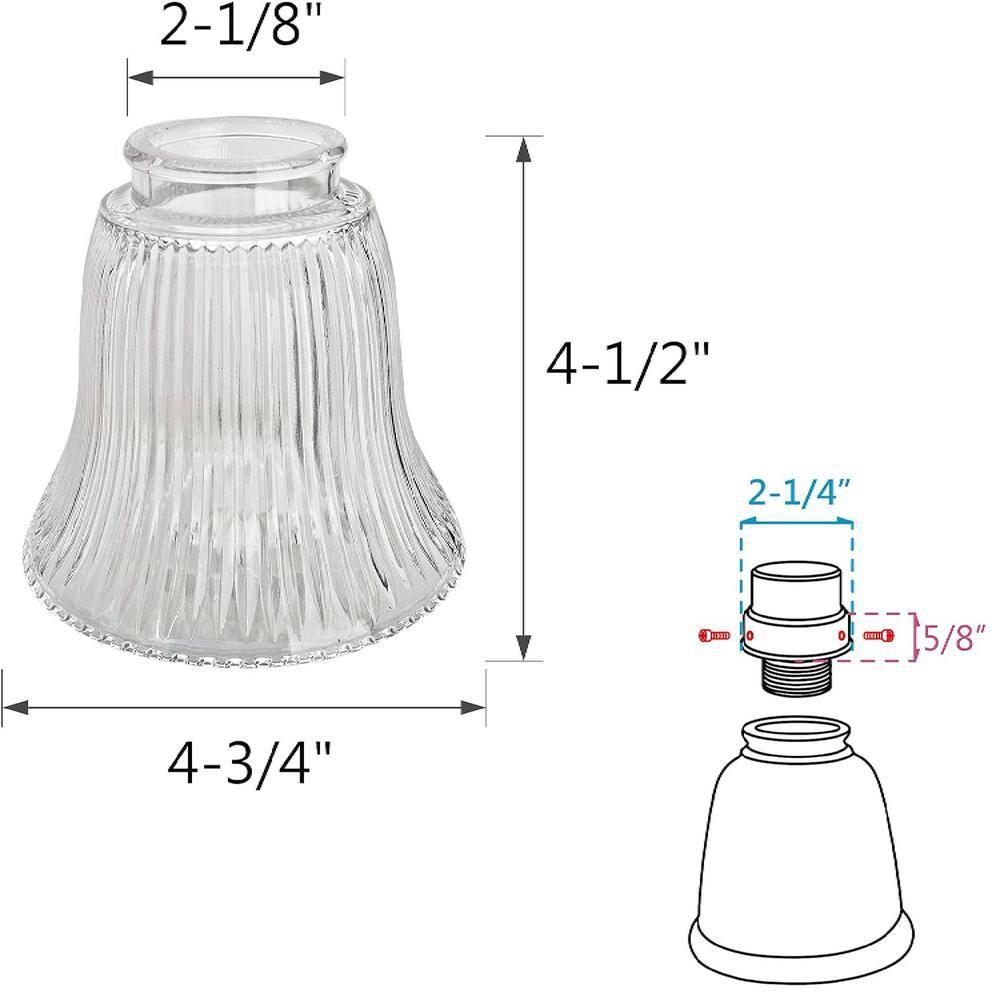 Aspen Creative Corporation 4.5'' H Glass Bell Ceiling Fan Fitter Shade (Set of 4)
