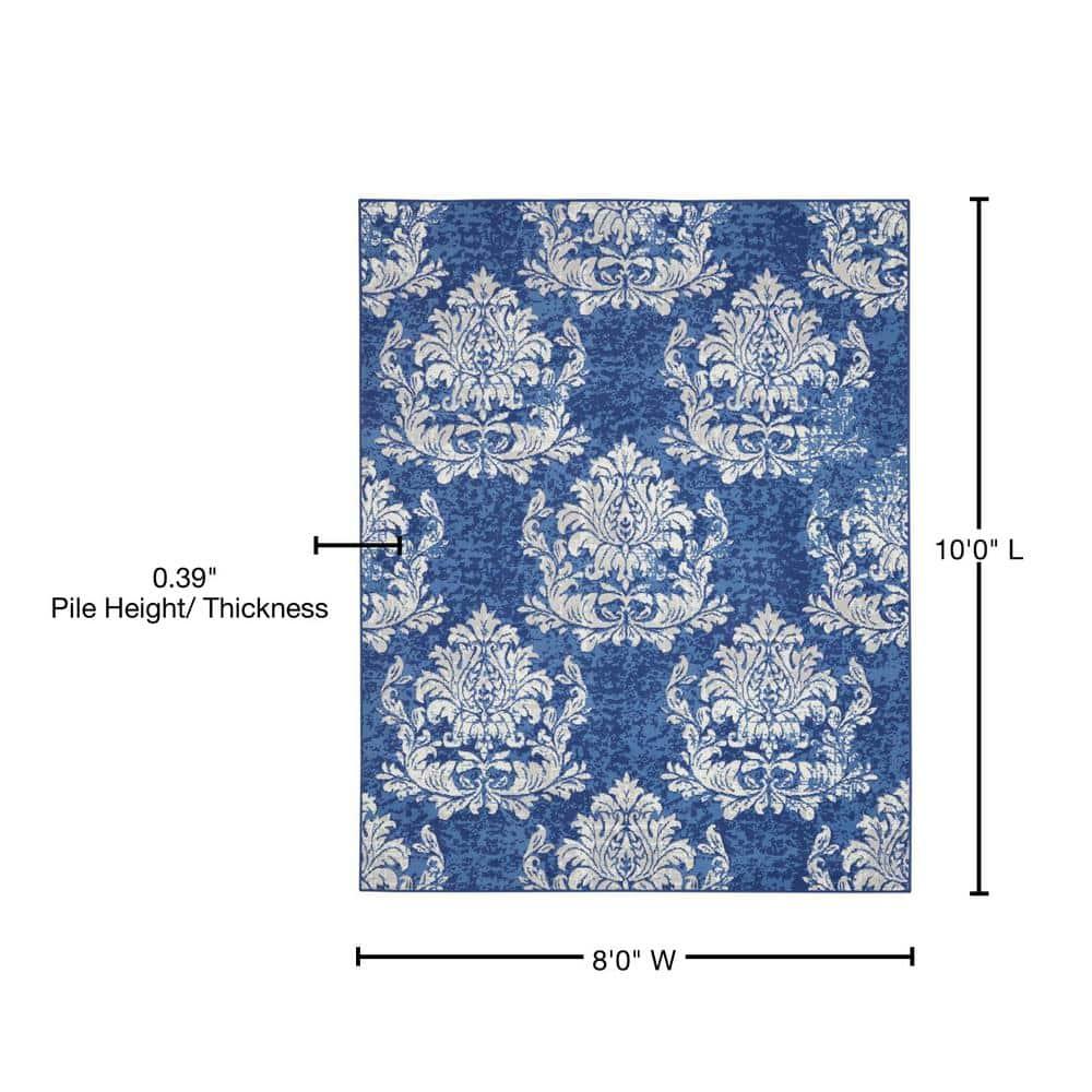 Nourison Whimsicle WHS11 Indoor only Area Rug - Navy Ivory 8' x 10'