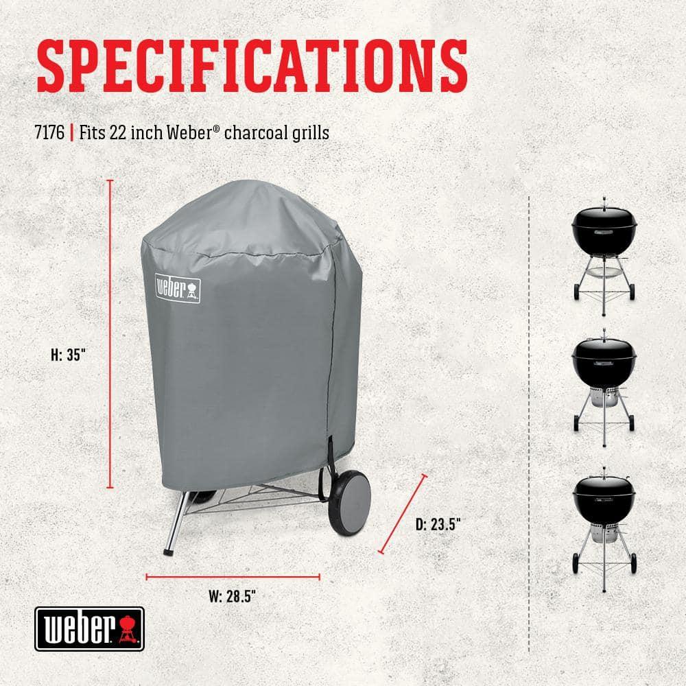 Weber 7176 Charcoal Kettle Grill Cover For Weber 22-Inch Grills