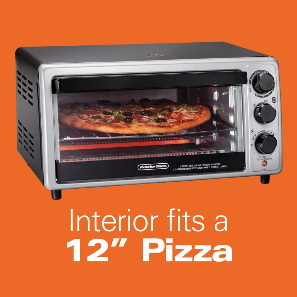 Proctor Silex 6sl Toaster Oven 31124: Countertop Small Oven, 1500W, Silver, Includes Broiler & Baking Pan, Freestanding