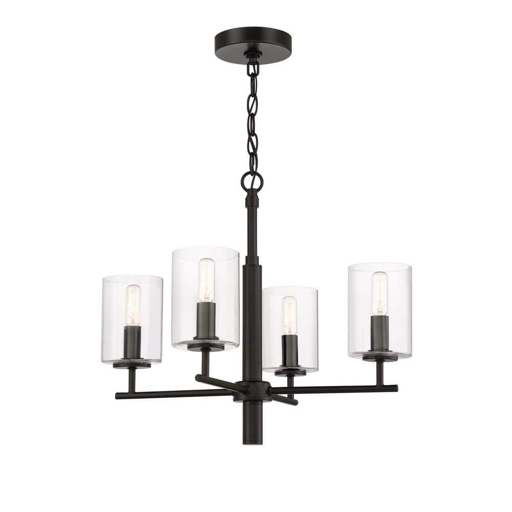 Craftmade Lighting Hailie 4 - Light Chandelier in  Flat Black
