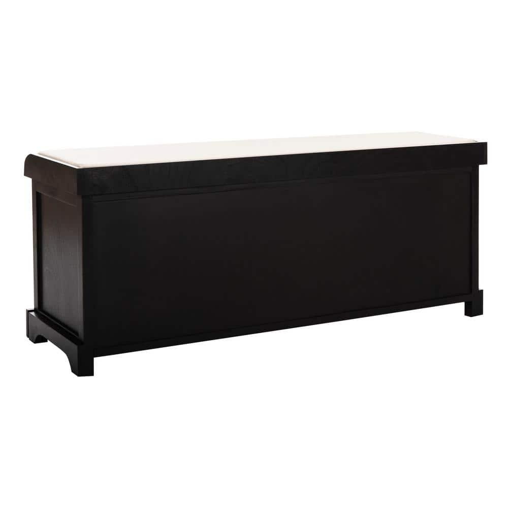Lonan  Wicker Storage Bench - Black - Safavieh