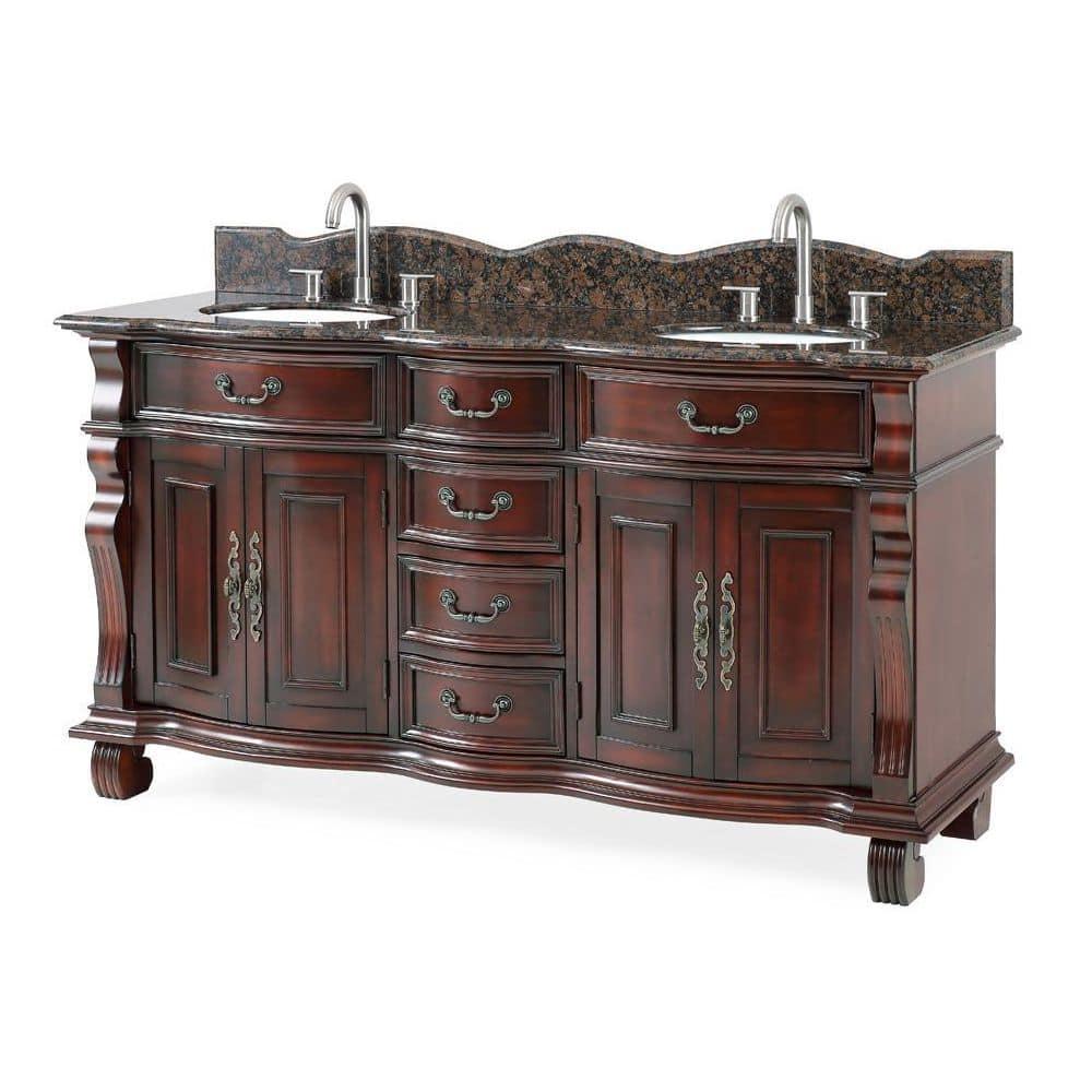 64" Timeless Classic style Hopkinton Double Sink Bathroom Vanity