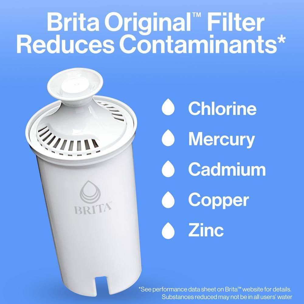 Brita Water Filter 10-Cup Tahoe Water Pitcher Dispenser - Black: Easy-Fill Lid, Electronic Indicator