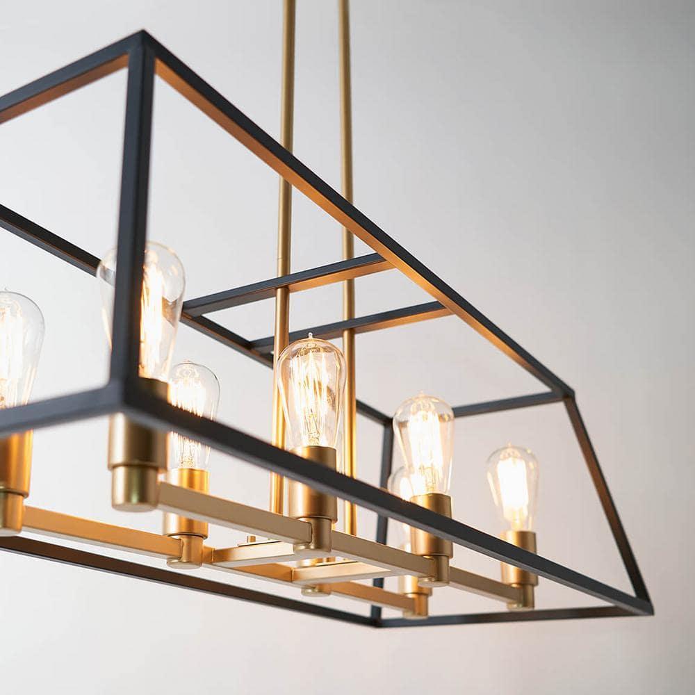 Artika Carter Modern Farmhouse Chandelier Black & Gold
