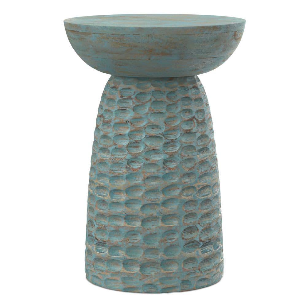 Simpli Home Boyd Solid Mango Wood Pedestal Accent End Table