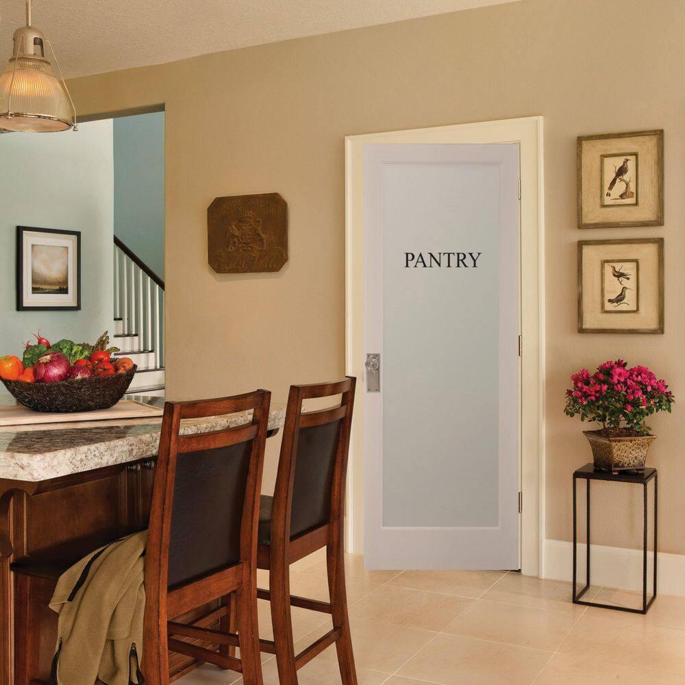 80'' Solid Wood Glass Slab Door