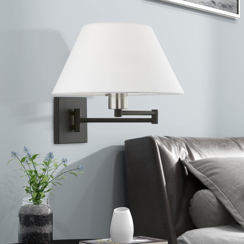 Livex Lighting 1 - Light Wall Light in  Black/Brushed Nickel