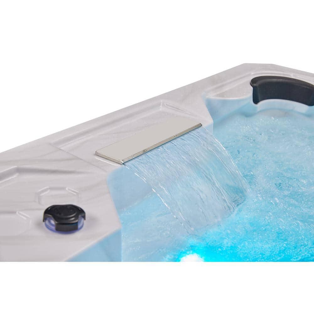 Luxury Spas Luxury Spas 240 Volt 5 Person Galley - Person 69 - Jet Acrylic Square Hot Tub With Ozonator In Cloud Gray