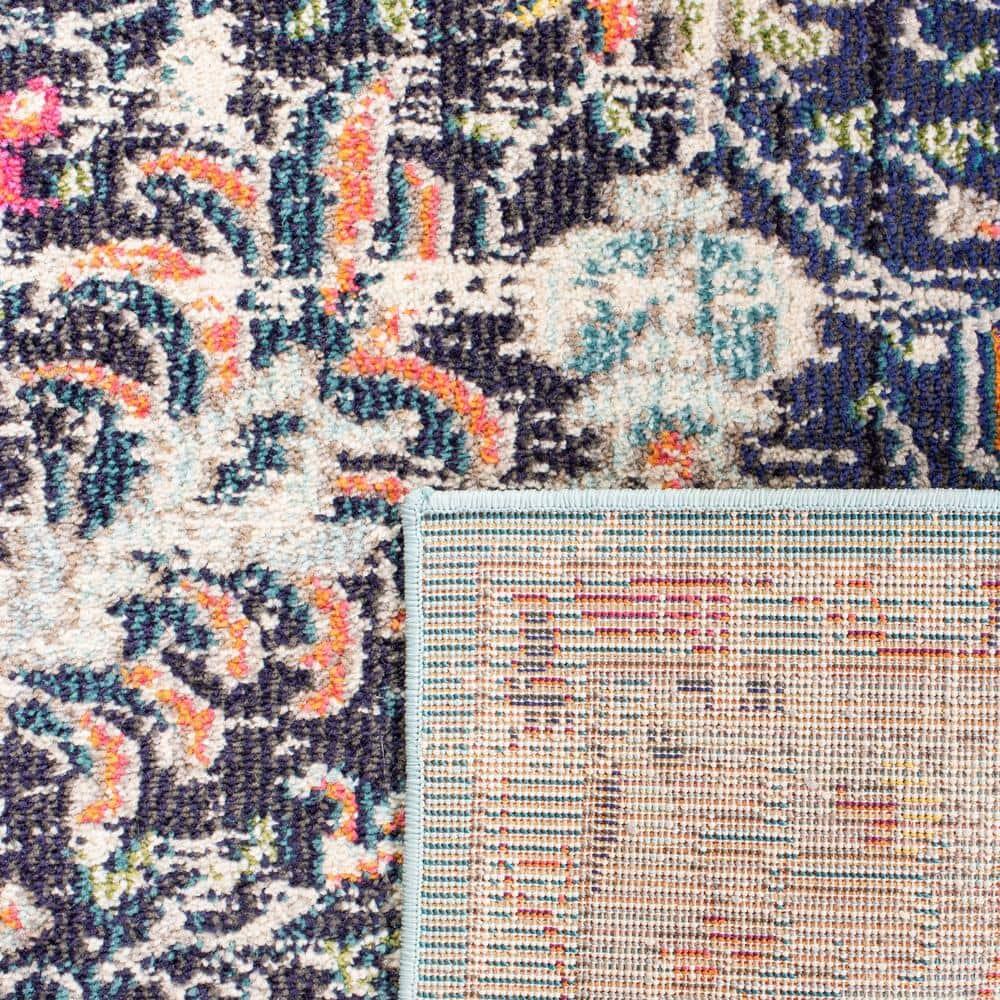 Madison MAD447 Power Loomed Indoor Area Rug - Black/Teal - 4'x6' - Safavieh