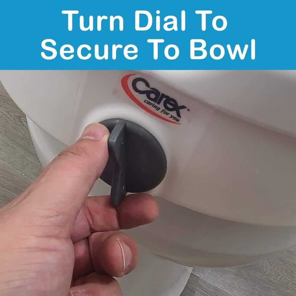 Carex E-Z Lock Raised with Armrests Toilet Seat - White