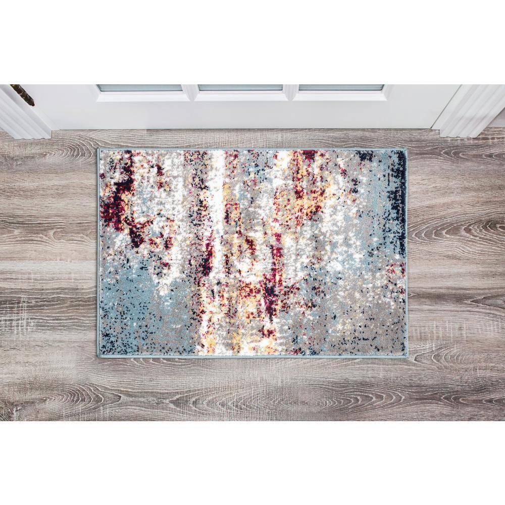 World Rug Gallery Distressed Abstract Watercolor Multi 2' x 3' Area Rug