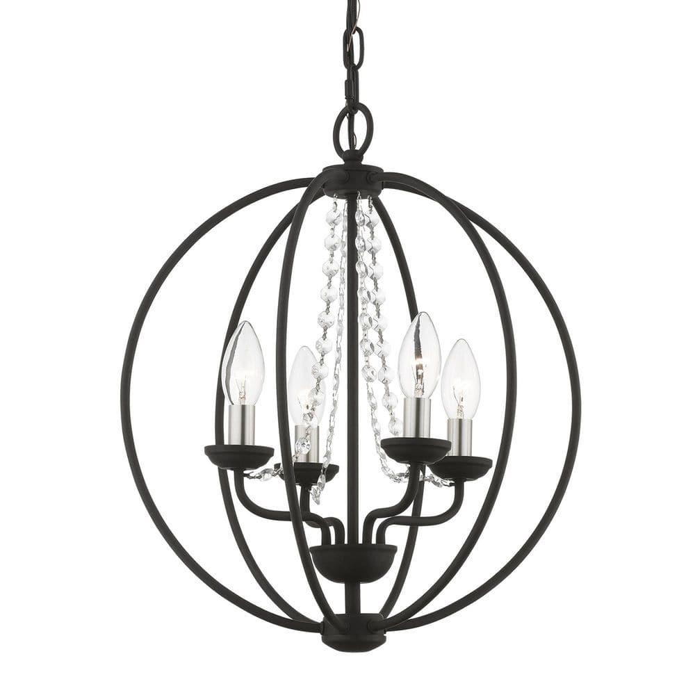Livex Lighting Arabella 4 - Light Chandelier in  Black/Brushed Nickel
