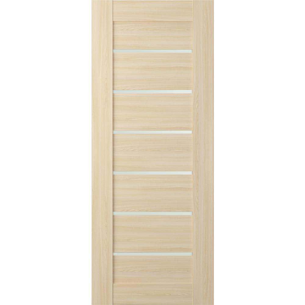 Belldinni Avon 07-02 Paneled Manufactured Wood and Frosted Glass Interior Door Slab