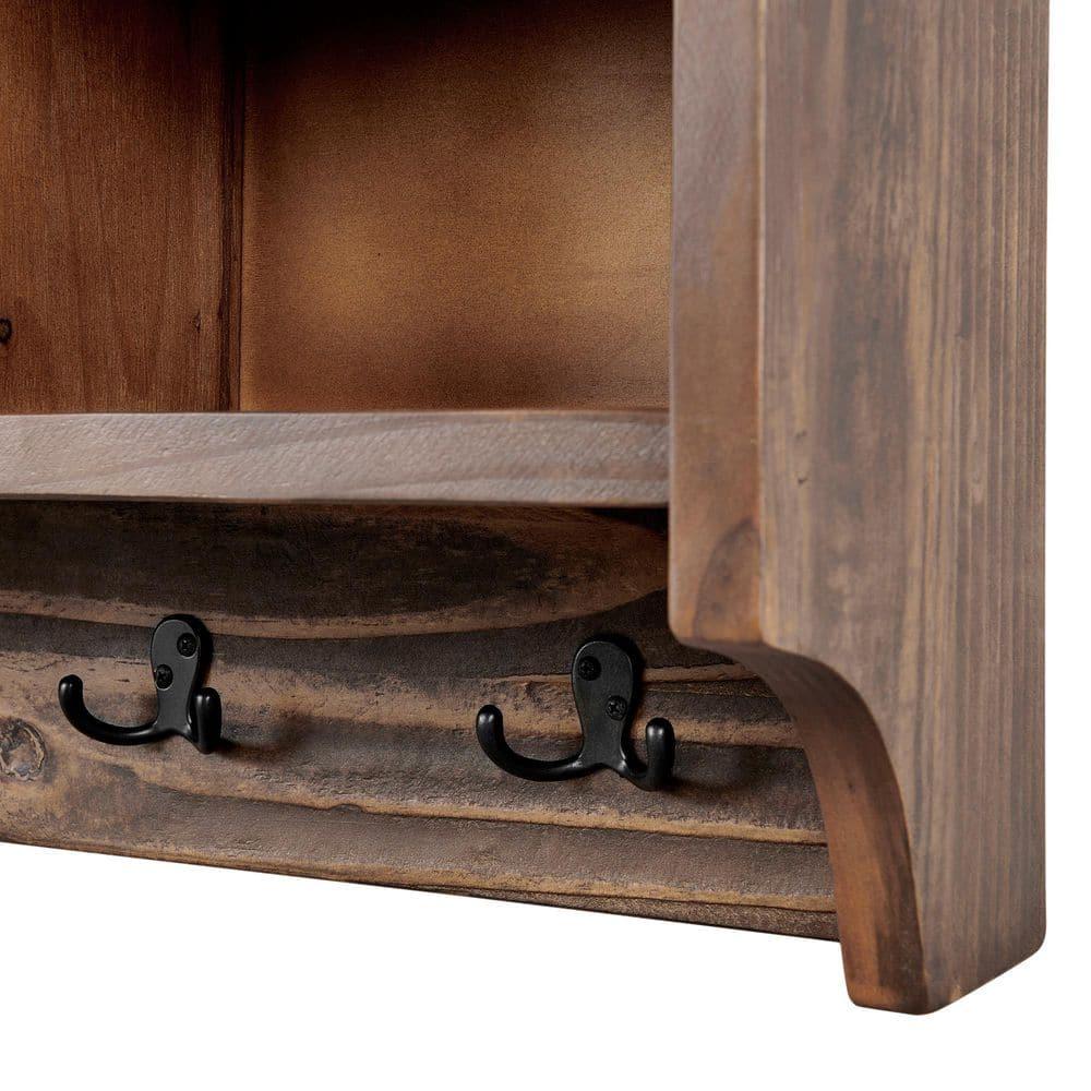 48 in. Pomona Metal & Wood Entryway Coat Hook with Storage Cubbies