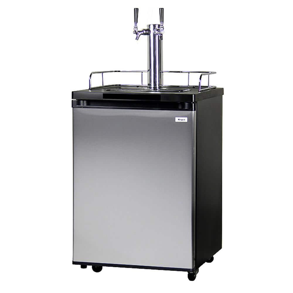 Kegco Kegco 5.6 Cubic Feet Dual Tap Freestanding Kegerator with Adjustable Temperature