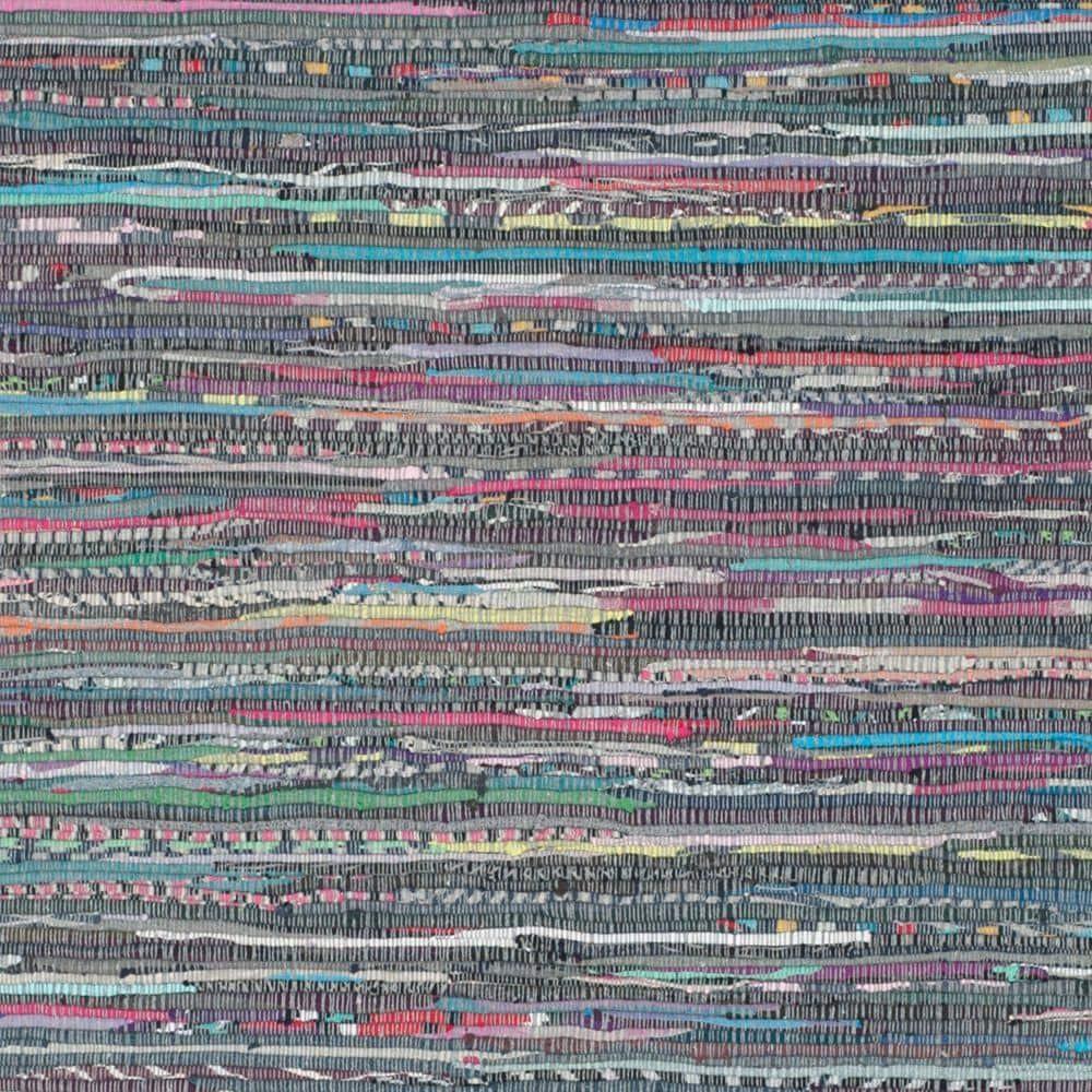 Rag Rug RAR121 Hand Woven Indoor Accent Rug - 4'x6' - Aqua/Multi - Safavieh