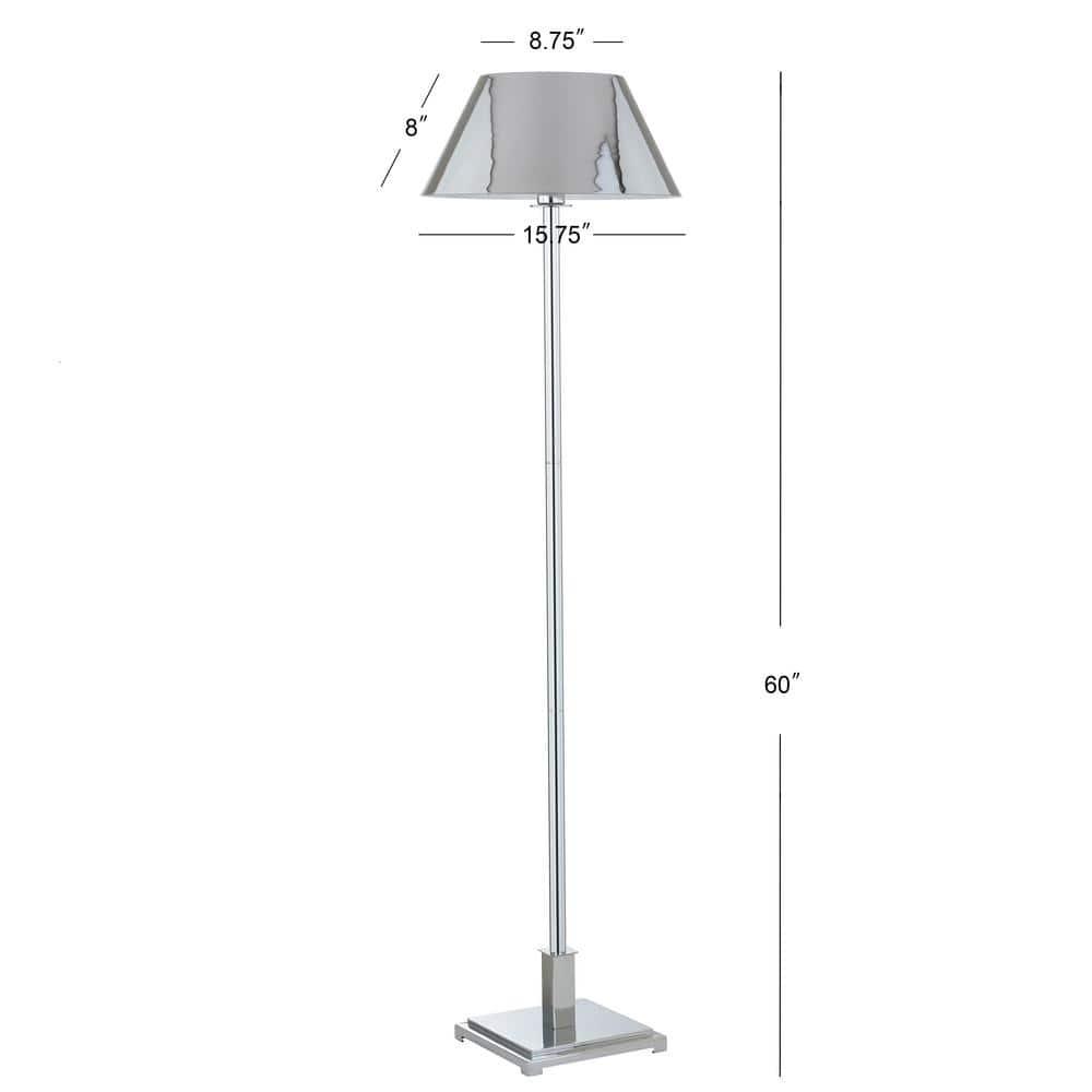 JONATHAN Y JYL6005A Roxy 60" Metal LED Floor Lamp, Contemporary, Modern, Transitional for living room, dinning room, bedroom, office Bulb Included, Chrome